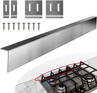 30" - 34" Stove Gap Filler, Slide-in Range Rear Filler Kit - Stainless Steel Backsplash for Stove, Easy to Install Backsplash Behind Stove Between Stove Range and Wall for Most Brand Kitchen Stoves