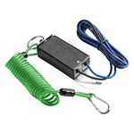 Rnigs Trailer Breakaway Switch, 6ft Breakaway Coiled Cable with Electric Brake or RV Towing Trailer- Green