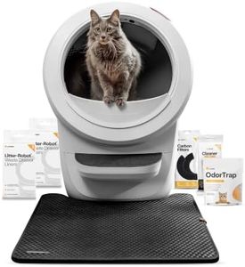 Litter-Robot 4 Supply & Accessory Bundle by Whisker, White- Automatic Self-Cleaning Cat Litter Box, Includes Litter-Robot 4, Ramp, Mat, 3 OdorTrap Packs, 10 Liners, 30 Wipes, & 2 Carbon Filters