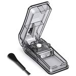 Opret Pill Cutter, Pill Splitter with Blade for Small Pills Large Pills Cut in Half Quarter for Tablet Vitamin Medicine (Black)