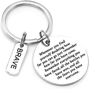 Kivosliviz Recovery Addiction Gifts Keychain Sobriety Gifts Sober Jewelry AA Gift Brave Gifts Survivor Gift NA Key Chains