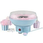 Giles & Posner EK2641GSBL Candy Floss Maker – Cotton Candy Sweet Machine, Retro Carnival Funfair Style Machine for Kids, Parties, Home, Fun Snacks Treat Maker, Portable, Includes Candy Sticks, Blue