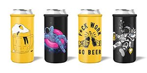 Coozybear 500ml Premium Can Coozy/650ml Bottle Sleeve, Drink Insulator,Can Cooler (Set of 4) (The Explorer Collection 2.0)