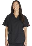 Dickies Women's medical scrubs shirts, Black, M UK