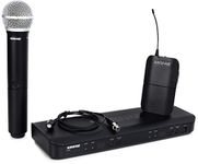 Shure BLX1288/CVL UHF Wireless Microphone System - Perfect for Church, Karaoke, Stage, Vocals - 14-Hour Battery Life, 100m Range | Includes Handheld & Lavalier Mics, Dual Channel Receiver | J11 Band