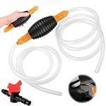 Fuel Syphon Pump, 3M/9.9ft Fuel Transfer Pump Portable Hand Siphon Pump Kit for Fuel Petrol Transfer with Flow Valve, Connect Hose Clamp for Car Petrol Transfer Fuel, Gas Gasoline, Liquid Transfer