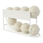 ROLIZOE Dryer Ball Holder for Laundry Room, Magnetic Dryer Ball Dispenser, White Laundry Ball Basket, Wool Dryer Ball Container, Dryer Ball Organizer for Washing Machine Side Storage (No Balls)