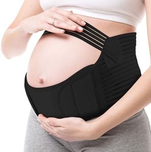 Cutyerbee Pregnancy Support Belt - Pregnancy Belt Support Maternity Belt Maternity Support Belt Bands Support for Pregnant Women Relieve Back Pelvic Hip Pain Black XL