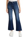 Amazon Brand - Symbol Mid Rise Full Length Flared Bootcut Jeans (JNS-11 Cont_Dark Blue_34)