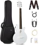 Enya - Smart Electro Acoustic Guitar - 35 Inch White Nova Go SP1 Acoustic Guitar with Smart Acoustic Pickup, Smaller and Light for Kids, Adults and Beginners - Starter Set Travel Band Concert