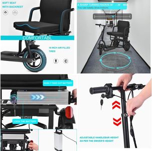 Folding 3-Wheel Mobility Scooter – Lightweight, Portable Electric