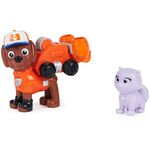 PAW Patrol, Big Truck Pups Zuma Action Figure with Clip-on Rescue Drone, Command Center Pod and Animal Friend Kids Toys for Ages 3 and up