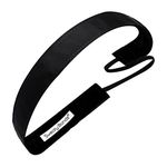 Sweaty Bands Womens Girls Headband - Non-Slip Velvet-Lined Athletic Hairband - Rock Solid Black 1-Inch