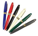 Jinhao 992 Fountain Pen Set, Student 6 Color Pen Set, Golden Clip, Solid Colors(Black, Blue, Green, Grey, Red, White)