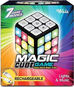 WALA 7-in-1 Magic Flashing Cube Electronic Memory & Brain Training Game Cube, Focus & Attention Training, Handheld Game for Kids, Gift Toy for Boys & Girls for Ages 6-12 Years Old