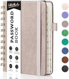 WEMATE Password Book with Alphabetical Tabs, Spiral Password Keeper Book for Seniors, Internet Password Notebook Password Journal logbook Small – 4.7''x 6'' (Dusty Rose)