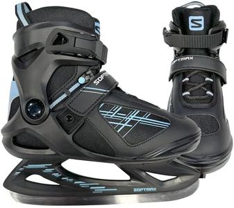 Softmax - Insulated Ice Skates for Women - Soft, Comfortable and Breathable Boots for Ice Skating (Black/Turquoise, Size 8)