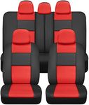 BDK Croc Skin Faux Leather Car Seat Covers, Full Set Red – Front and Back Split Bench Seat Covers, Airbag Compatible, Interior Covers for Cars Trucks Vans and SUVs