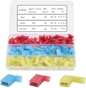 shengbowi Right Angle Spade Connectors 22-18/16-14/12-10AWG Nylon Insulated Quick Disconnect Flag Red/Yellow/Blue 90 Degree Wire Terminal Electrical Set