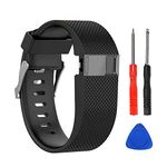 VINIKI Sport Waterproof Watch Bands Compatible with Fitbit Charge HR Smart Watch Large and Small Size for Women/Men (Black,Large)