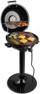 Electric Grill Outdoor, CUSIMAX Electric BBQ Grill, 1600W Portable BBQ with Lid for Cookouts, BBQ Gatherings, Small Spaces, Adjustable Heat, Removable Stand Grill, Oil Collector