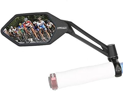 Venzo Bicycle Bike Accessories Handlebar Mount Mirrors Set Silver Lens 50% Anti-glare Glass Road Mountain Side Rear View Left With Reflector