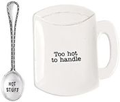 Mud Pie Home Kitchen Circa Coffee Break Coffee Mug Spoon Rest Sets 42600445 (Too hot to handle) (42600445T)