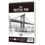 STATIONERY ISLAND Sketch Pad, A4 Sketch Book 180 g/m² Thick Paper, 100 Pages / 50 Sheets Spiral Bound Sketchbook 1 Pack