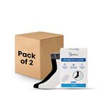 Dr Foot Diabetic & Arthritis Socks Anti-Microbial And Anti-Odour Over the Knee Socks Ultra-Soft Cushioned Sole Premium Combed Cotton Unisex, Free Size 2 Pairs (Black, White) (Pack Of 2)