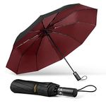 TechRise Large Windproof Umbrella, Wind Resistant Compact Travel Folding Umbrellas, Ladies Auto Open Close Strong Wind Proof Rain Proof with 10 Ribs golf umbrella collapsible for Men Women