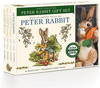 The Peter Rabbit Deluxe Plush Gift Set: 4 Classic Edition Board Books + Plush Stuffed Animal Bunny Toy