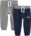 Simple Joys by Carter's Baby Boys' 2-Pack Athletic Knit Jogger Pants, Charcoal/Navy, 24 Months (Pack of 2)