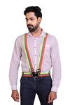 ReflectoSafe High Visibility Protective Safety Reflective Vest Belt Jacket, Night Cycling Reflector Strips Cross Belt Stripes Adjustable Vest – Tri Colour