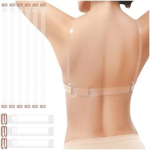 iMuchic Clear Bra Straps 3 Pairs Invisible Transparent Shoulder Bra Strap with 3pcs Clear Back Straps