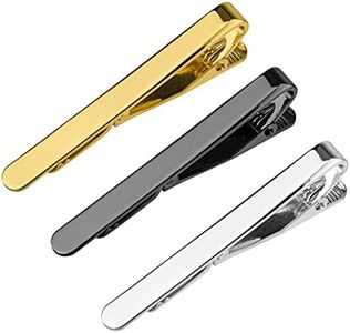 SAVITA 3pcs Tie Clips, Tie Pin Set Gold Silver Black Tie Pin Set for Men Classic Tie Clips for Men Daily Life Wedding Anniversary Business Gifts