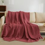 PHF 100% Cotton Waffle Weave Blanket, King Size Soft Breathable Bed Blanket for All Season, Perfect for Layering Couch Bed Sofa(108"x90", King Size, Wine Red)