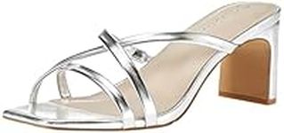 The Drop Women's Amelie Strappy Square-Toe Heeled Sandal, Silver, 8