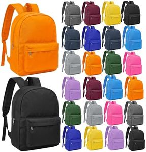 48-Pack Bulk Backpack for School,17" Classic Wholesale Backpacks,12 Colors