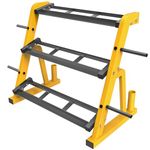 Kipika Heavy Duty Dumbbell Rack Multifunctional, Weight Rack for Dumbbells, Home Gym Equipment, Suitable for Storage of Dumbbell, Barbell Plate, Barbell Bar, Yellow/Black