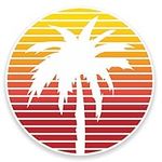 2 x 10cm Palm Tree Vinyl Sticker Decal Laptop Car Bike Tablet Travel Surf #9013 (10cm Wide x 10cm High)