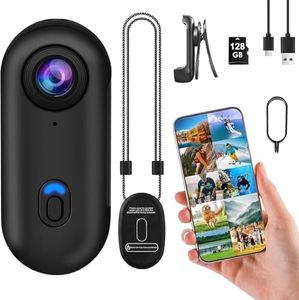 B-Qtech Action Camera, 1080P Mini Thumb Action Camera，360° Body Camera Magnetic Pocket Body Cam, 128GB Card, Mini Body Camera for Motorcycle, Bike, Work, Travel
