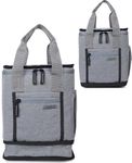 Wooum Expandable Lunch Bag With Front & Side Pocket,Water Resistance Tiffin Bag With Durable Pvc Material & Strong Handles School, Office, Lunch Bag Kids, Mens & Womens Light Grey, 10 Liter