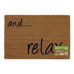 JVL Eco-Friendly Expression Latex Backed Coir Entrance Door Mat , And Relax