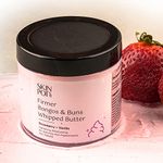 SKIN POT CO. Strawberry+Vanilla Whipped Body Butter Cream For Winter Dry Skin For Women, Swiss Ice Grapes, Reduces Stretch Marks, Tan, Wrinkles, Acne|Moisturizer For Dry Skin(100Gm)