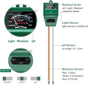 Sonkir 3-in-1 Soil pH Meter – Moisture, Light, pH Tester for Garden & Indoor Plants