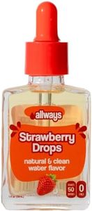 Allways Drops Natural Strawberry Water Enhancer | Sugar-Free, Zero Calories, Monk Fruit Sweetened | Glass Bottle for On-the-Go Hydration | Kids & Adults | 50 Servings