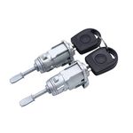 1 Pair 2 pcs Front Left Right Door Lock Barrel Cylinder 604837167 604837168 Compatible with VW POLO FOX GOLF IV BORA SKODA FABIA AUDI A6