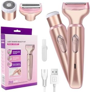 Rasoio elettrico da donna, rasoio elettrico da donna, 2 in 1, rasoio elettrico impermeabile per zona bikini, ascelle, gambe, braccia e viso