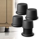 Adjustable Furniture Bed Risers, xuenair 1.6-2.6 inch Bed Risers Black, Durable Plastic and Anti Slip Couch Risers 2 inch ABS Adjustable headboard Stopper (Black - 4 pcs)