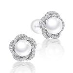 PEARLOVE Freshwater Pearl Earrings for Women Hypoallergenic 925 Sterling Silver Pearl Stud Earrings Jewellery Gift for Mum with Box